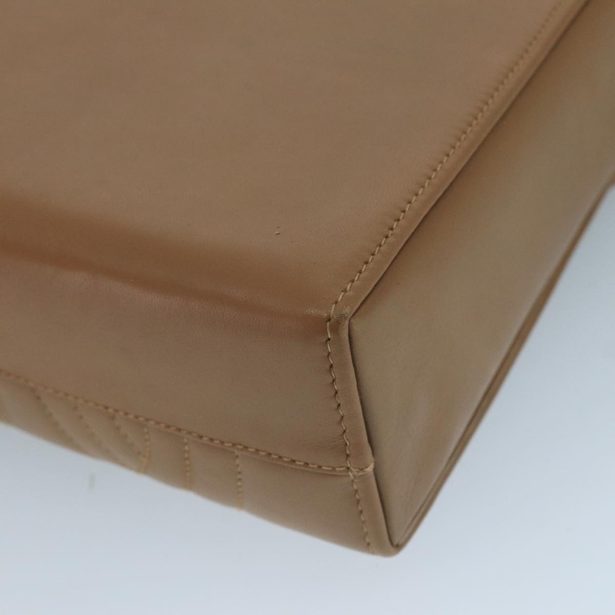 FENDI Hand Bag Leather Beige 111309
