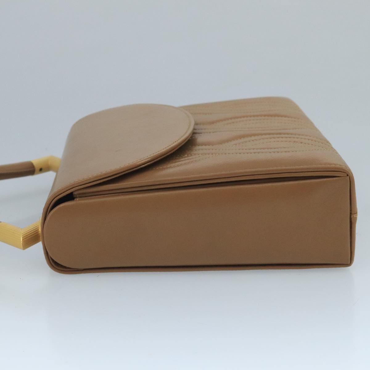 FENDI Hand Bag Leather Beige 111309