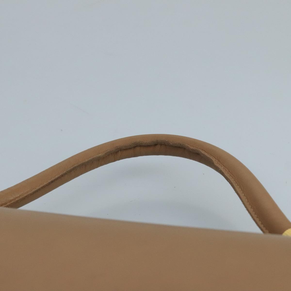 FENDI Hand Bag Leather Beige 111309
