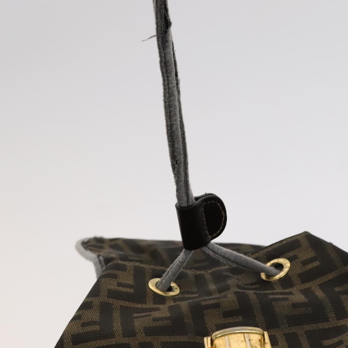 FENDI Zucca Canvas Backpack Brown Black gold 111351