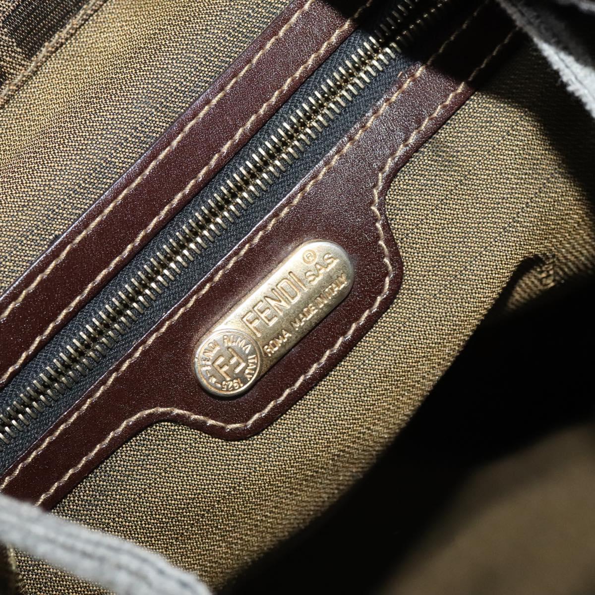 FENDI Zucca Canvas Backpack Brown Black gold 111351