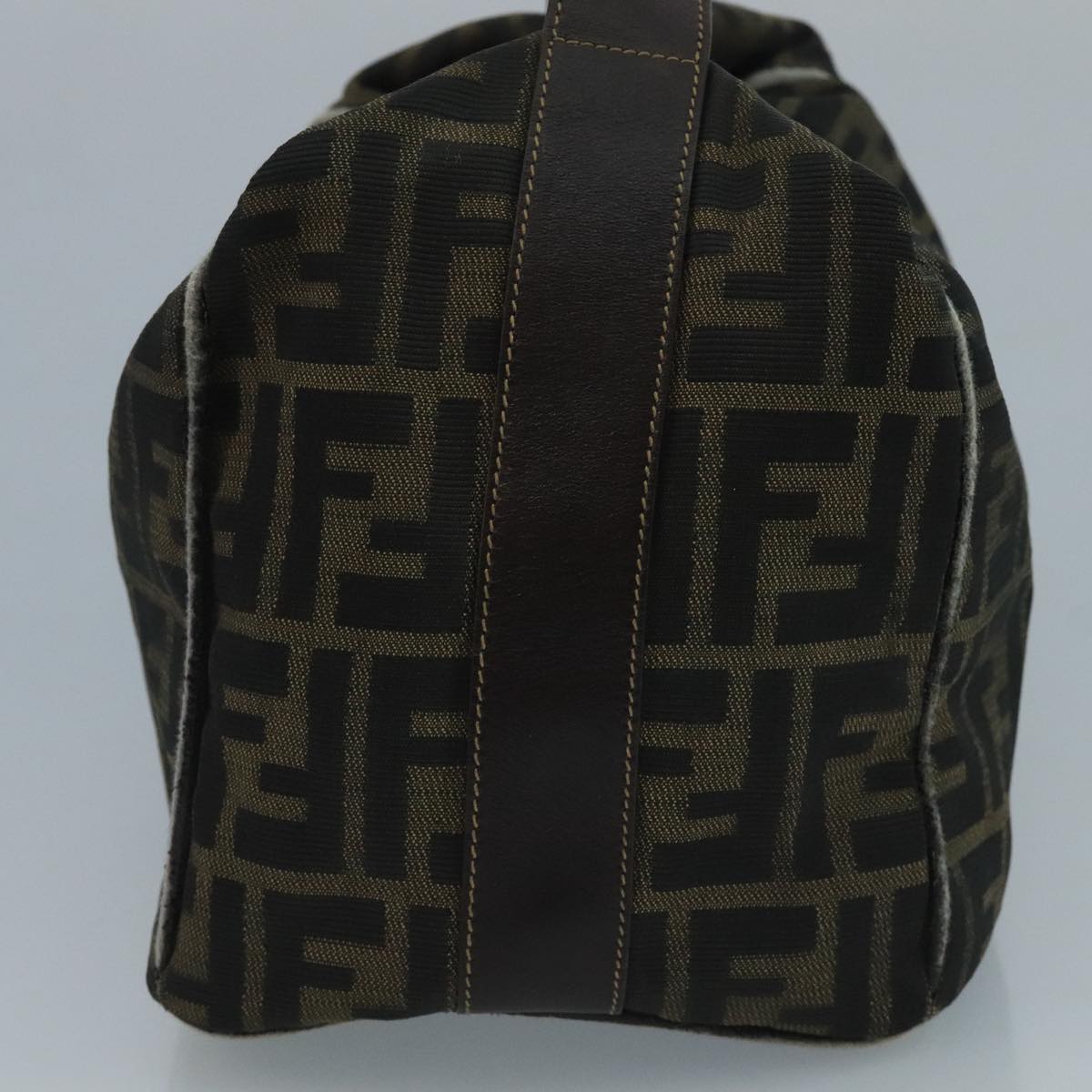FENDI Zucca Canvas Vanity Pouch Brown Black 111352