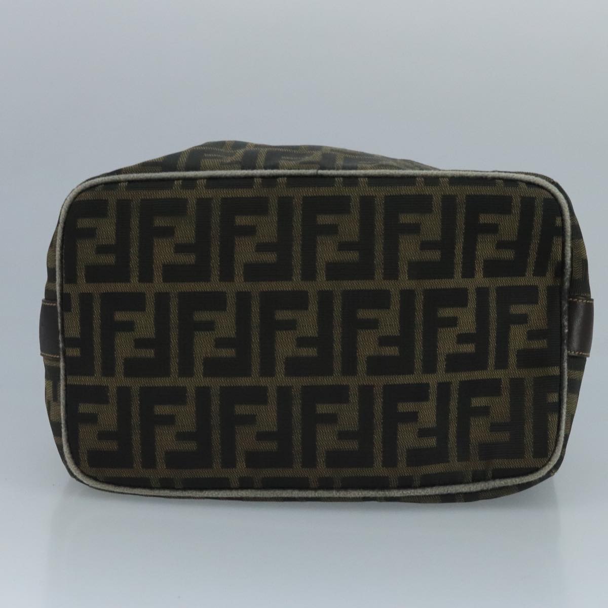 FENDI Zucca Canvas Vanity Pouch Brown Black 111352