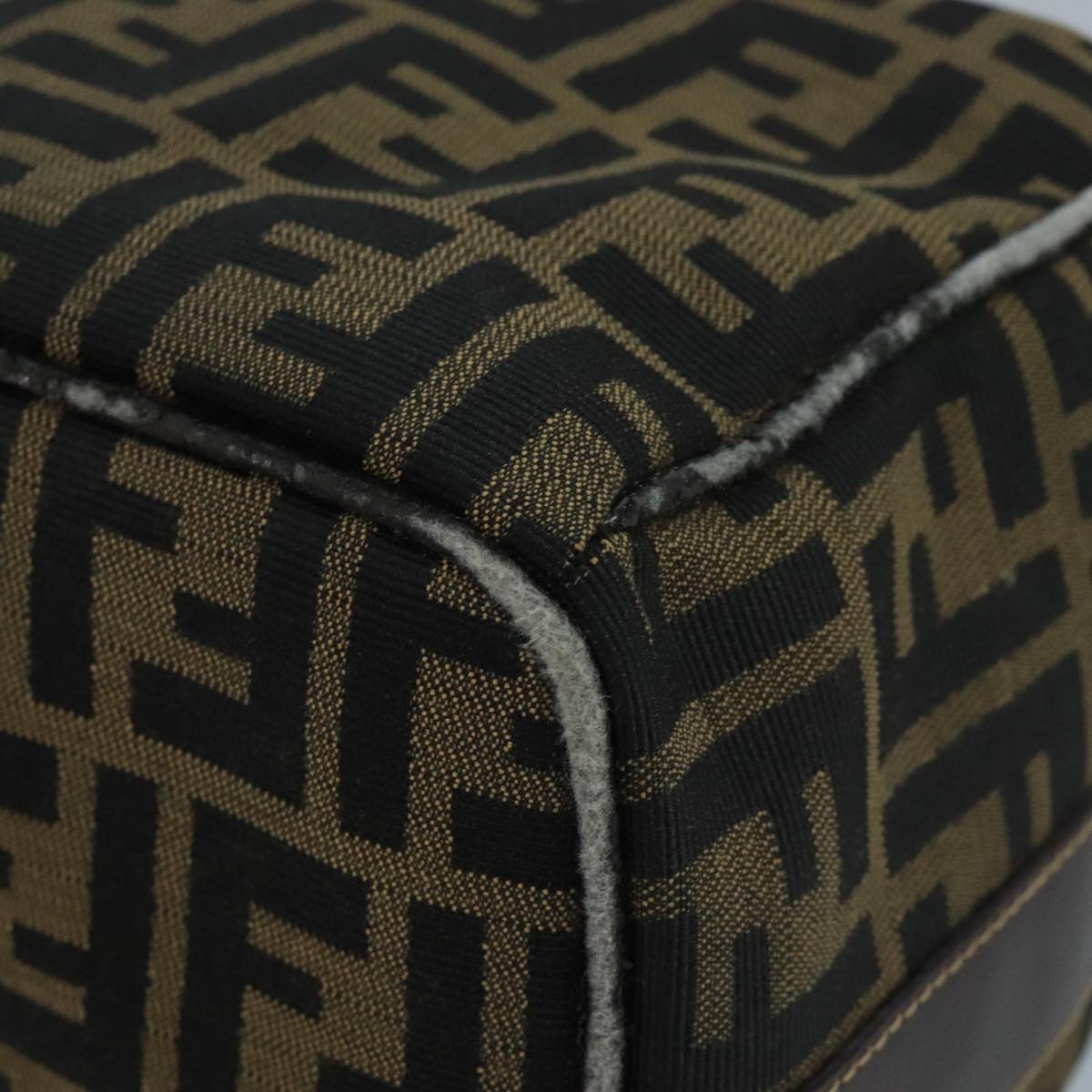 FENDI Zucca Canvas Vanity Pouch Brown Black gold 111462