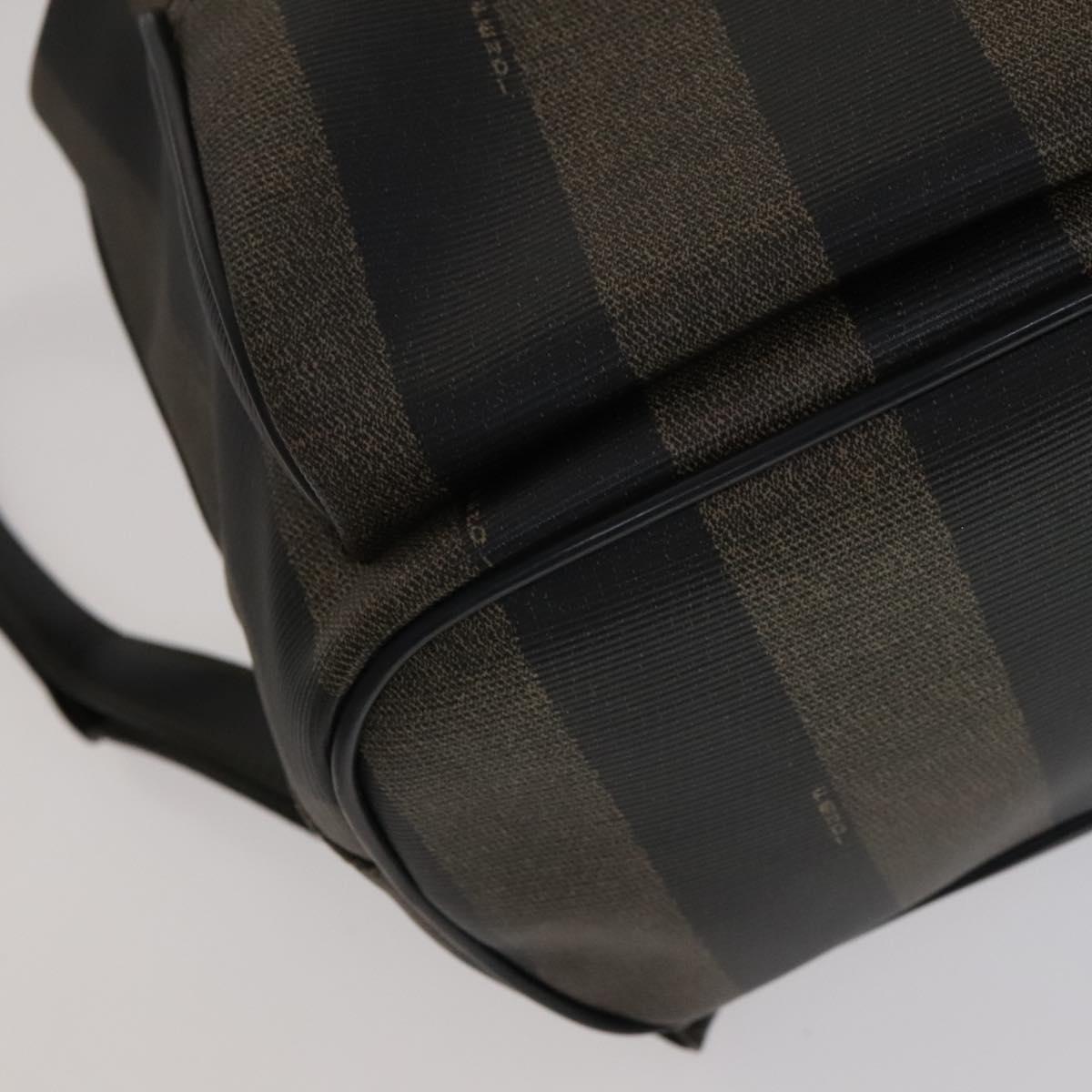 FENDI Pecan Canvas Backpack Brown Black gold 111604