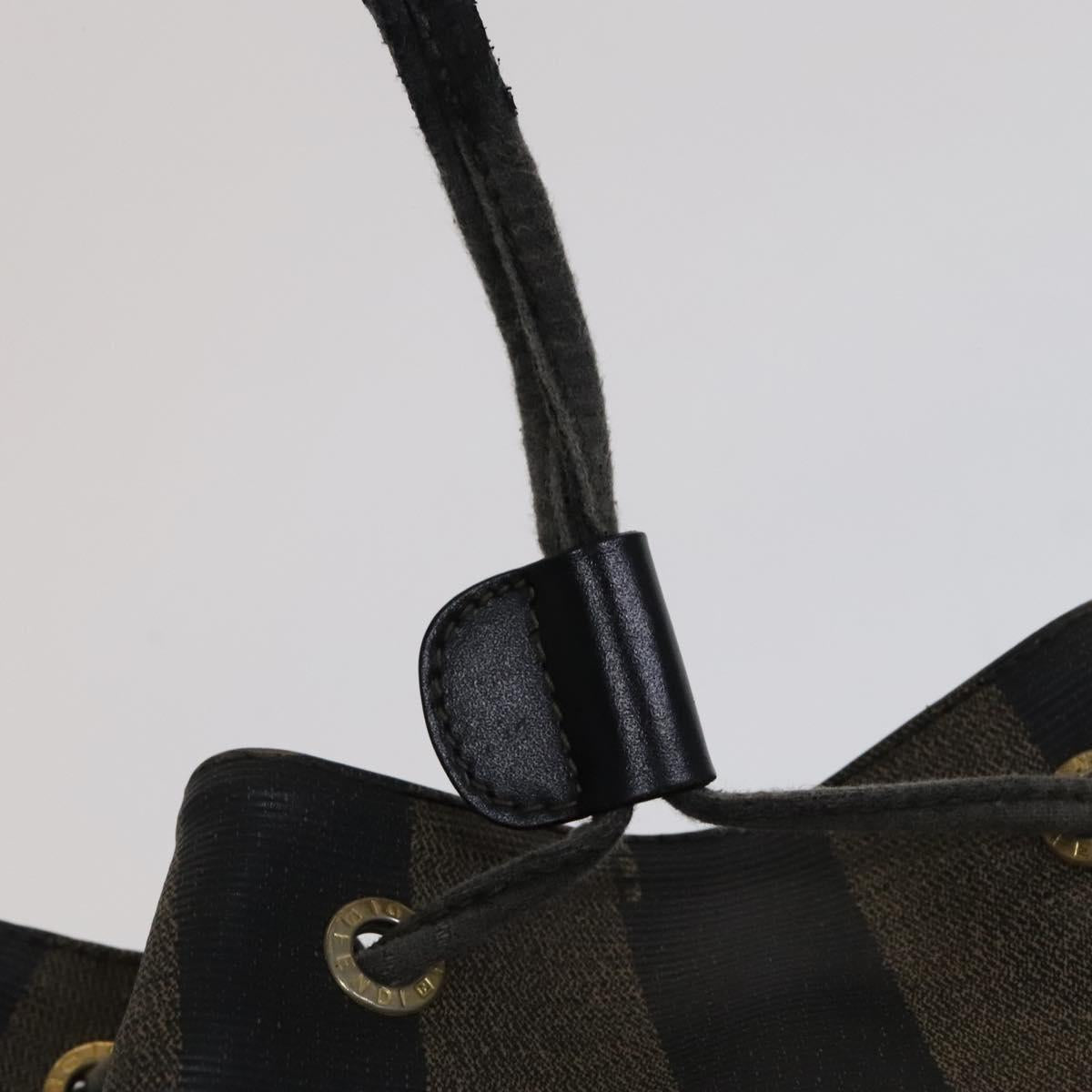 FENDI Pecan Canvas Backpack Brown Black gold 111604