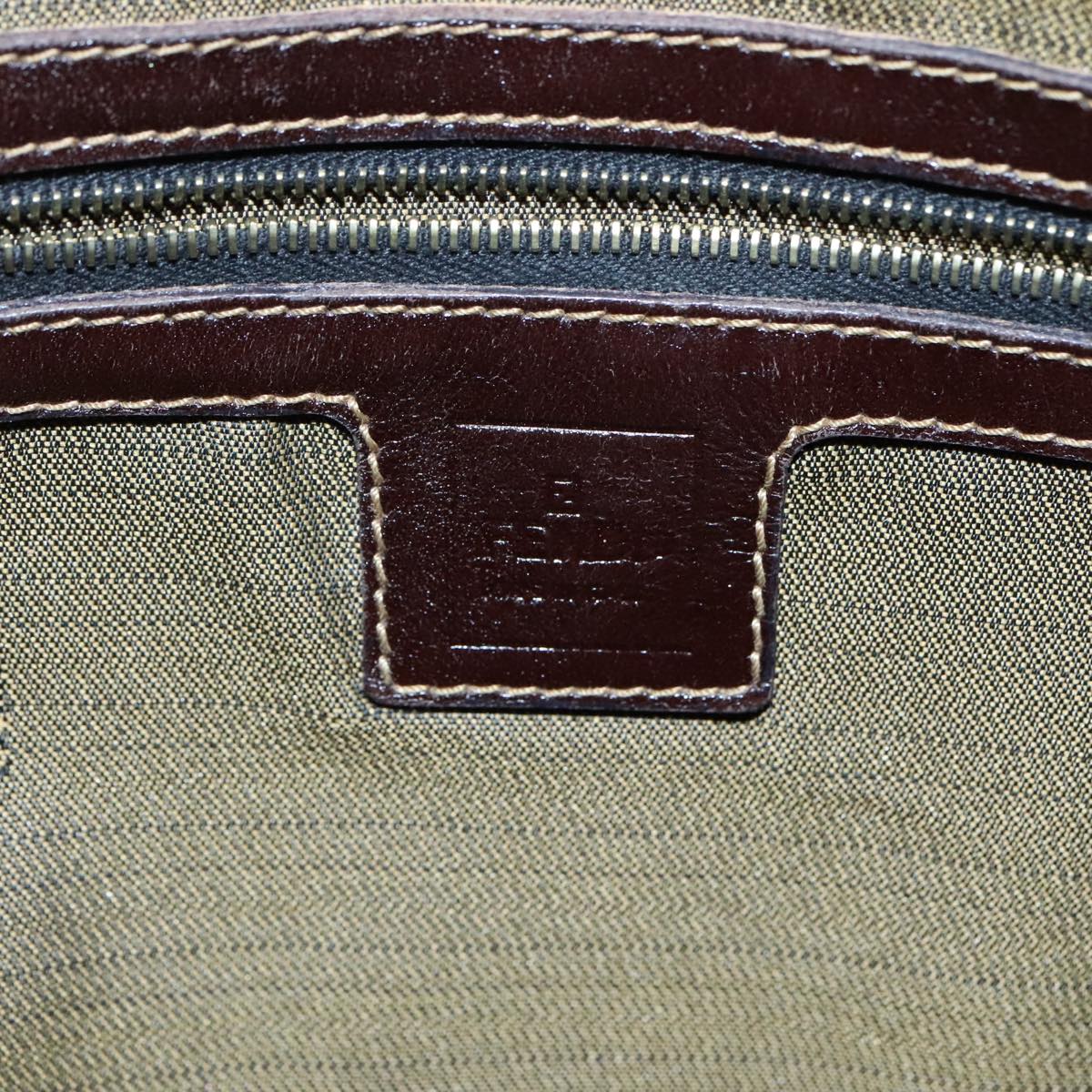 FENDI Zucca Canvas Shoulder Bag Brown Black 111665