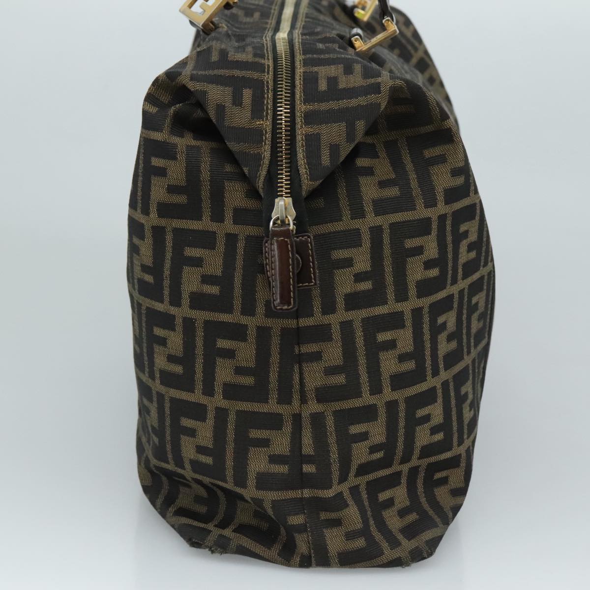 FENDI Zucca Canvas Shoulder Bag Brown Black 111665