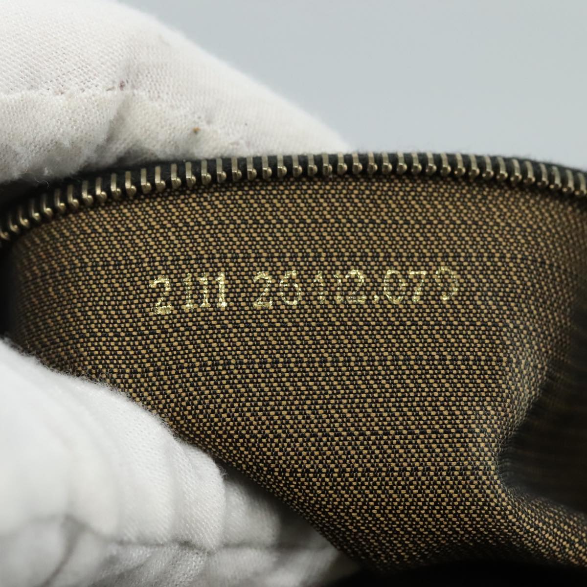 FENDI Pecan Canvas Hand Bag 2way Brown Black gold 111719