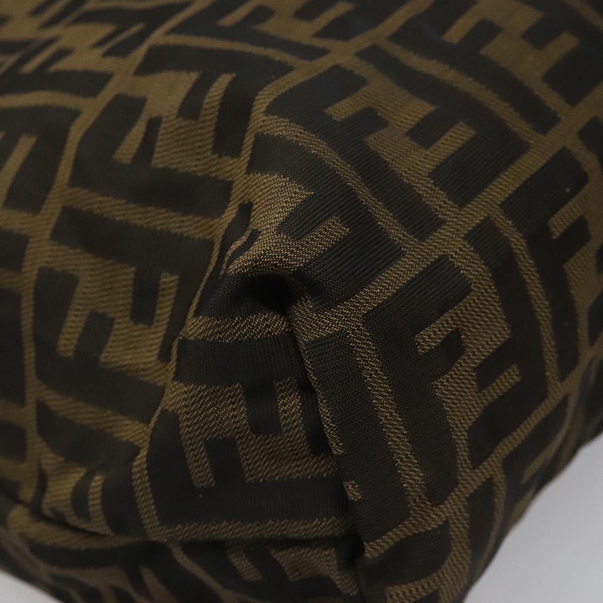 FENDI Zucca Canvas Pouch Brown Black Silver 111841