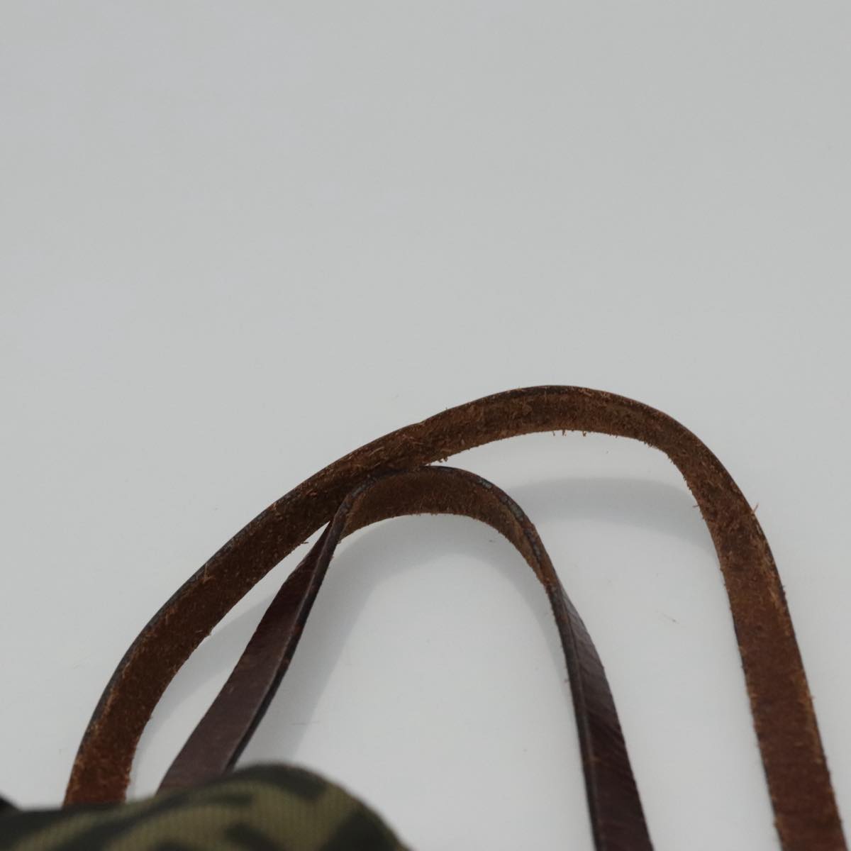 FENDI Zucca Canvas Hand Bag Nylon Black Khaki Silver 111882