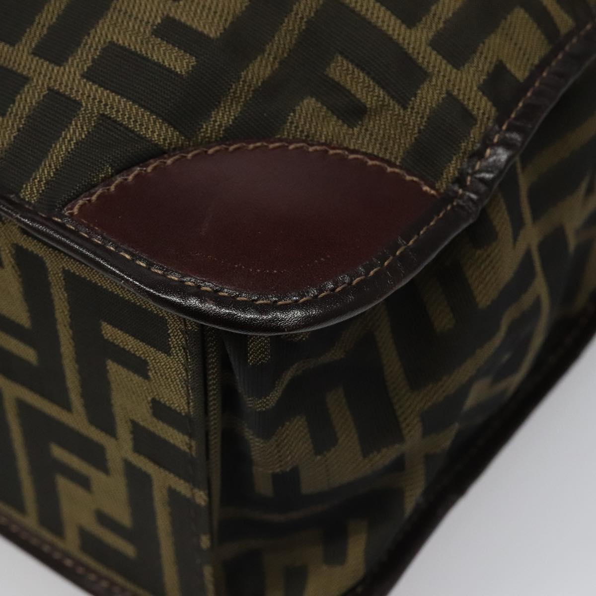 FENDI Zucca Canvas Tote Bag Brown Black 111927