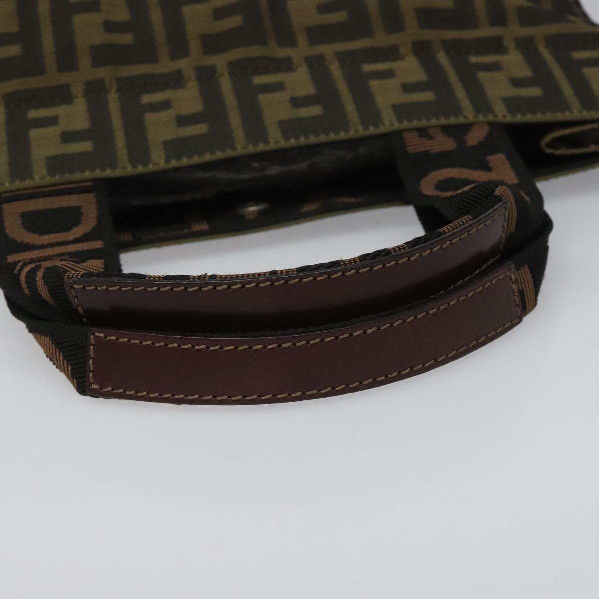 FENDI Zucca Canvas Tote Bag Brown Black 111927