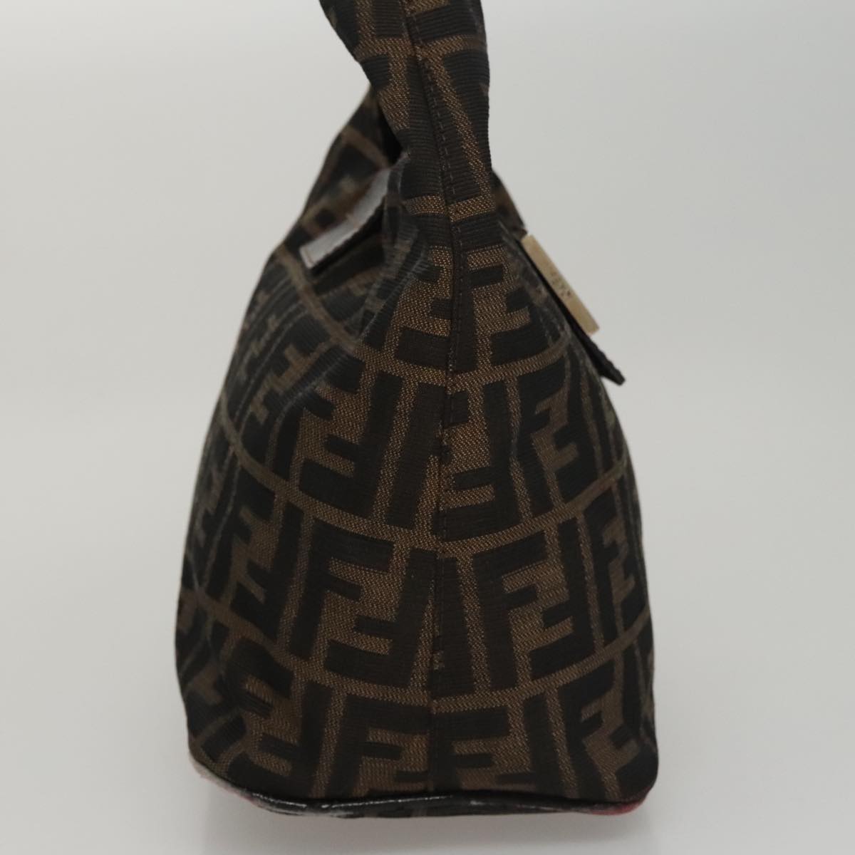 FENDI Zucca Canvas Mamma Baguette Shoulder Bag Brown Black Silver 112458