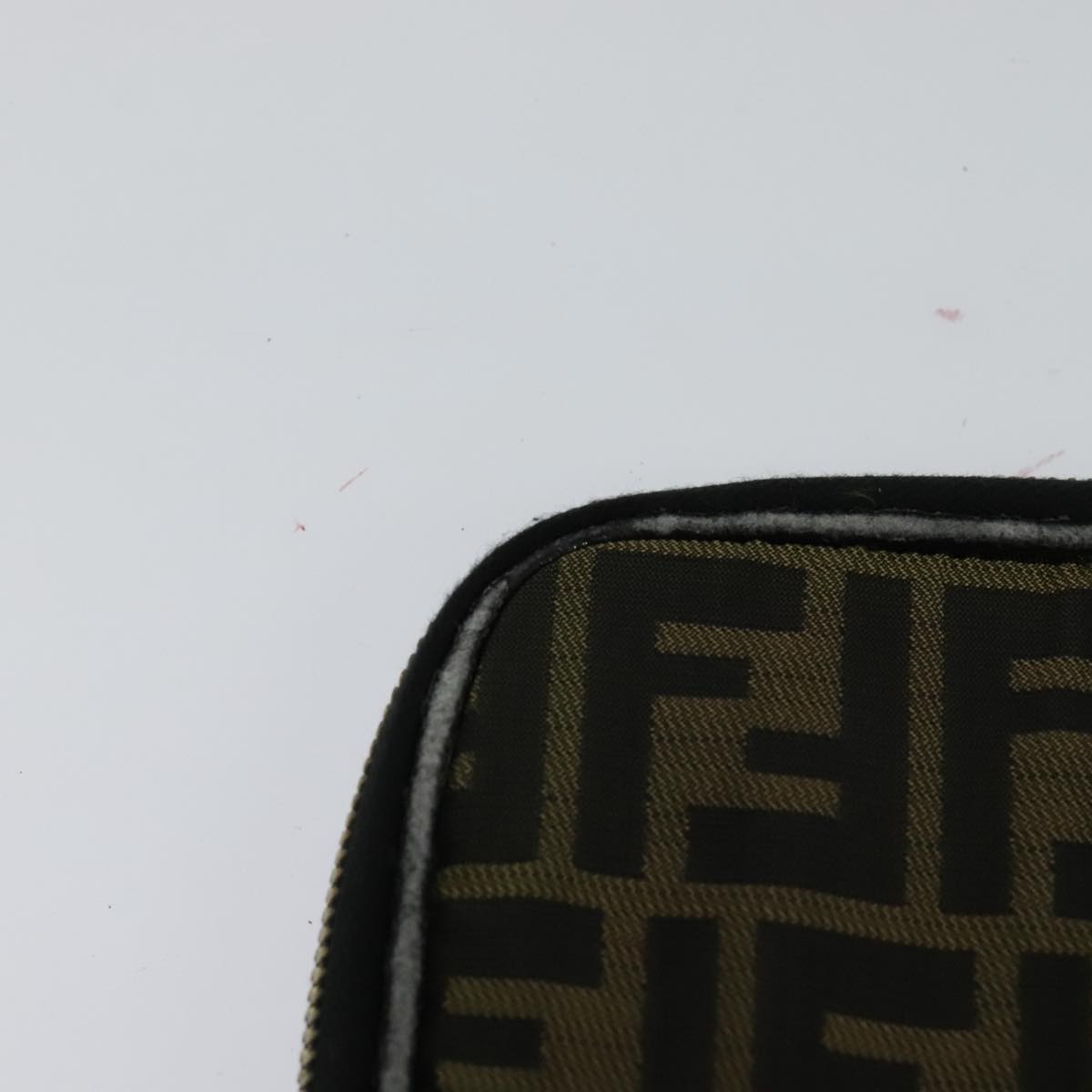 FENDI Zucca Canvas Vanity Pouch Brown Black gold 112683