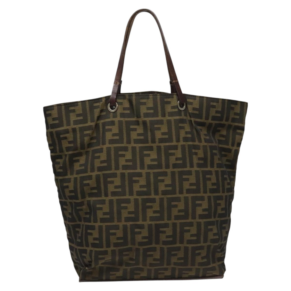 FENDI Zucca Canvas Tote Bag Brown Black 112832
