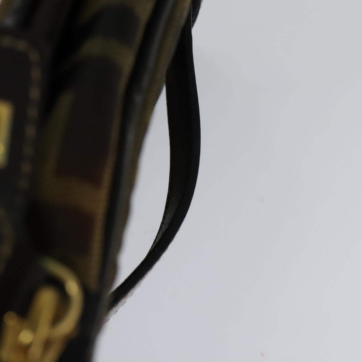 FENDI Zucca Canvas Vanity Pouch Brown Black gold 112847