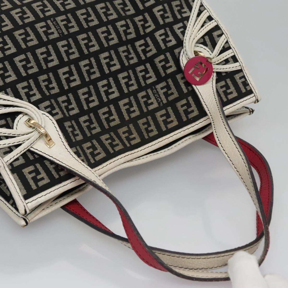 FENDI Zucchino Canvas Hand Bag Black 112924