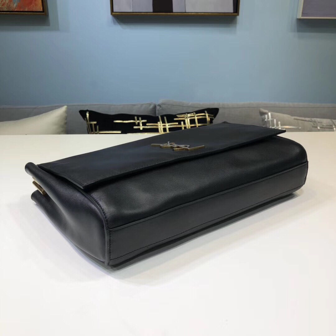 GLAMI Kate MeGLAMIum Chain Bag In Grain De Poudre Black For Women 9.4in/24cm YSL 364021BOW0J1000
