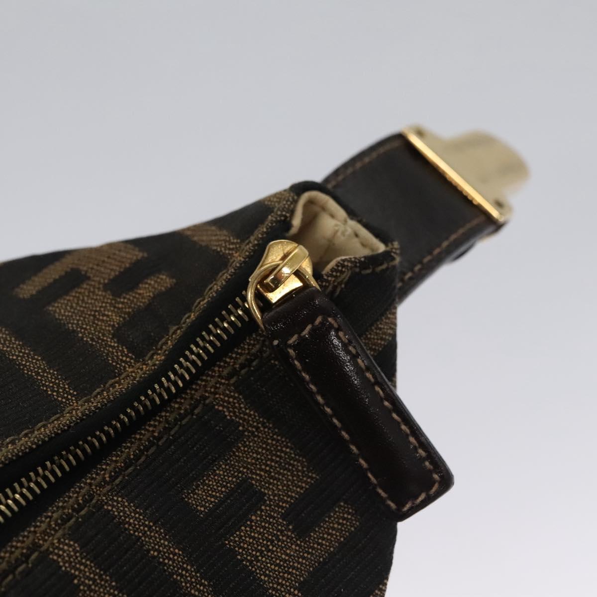 FENDI Zucca Canvas Pouch Brown Black 113193