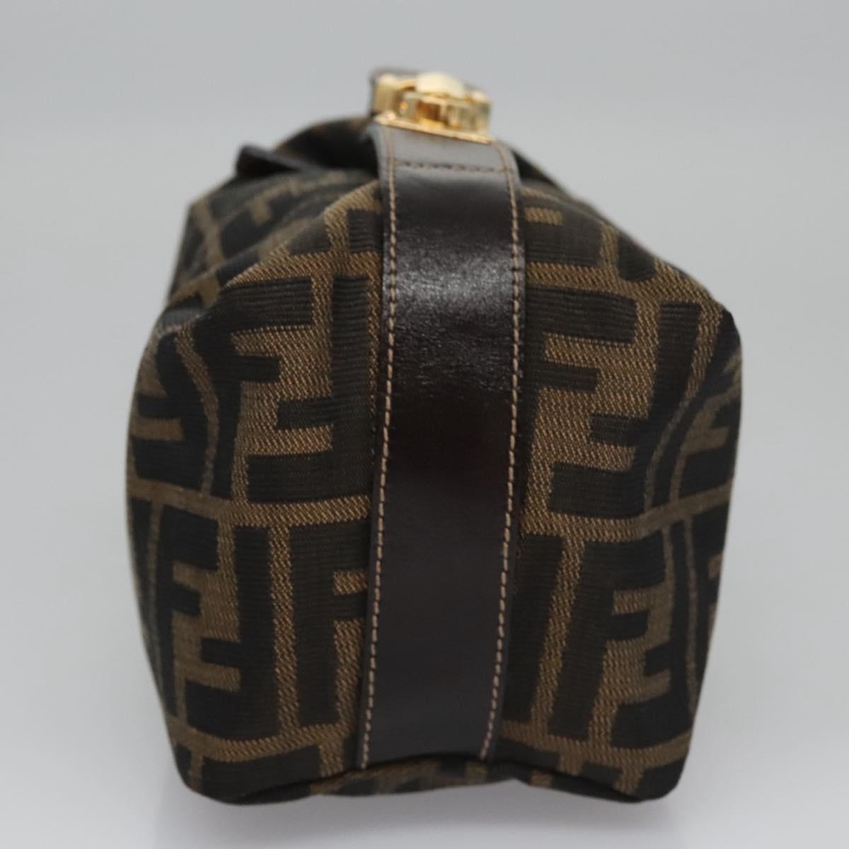 FENDI Zucca Canvas Pouch Brown Black 113193