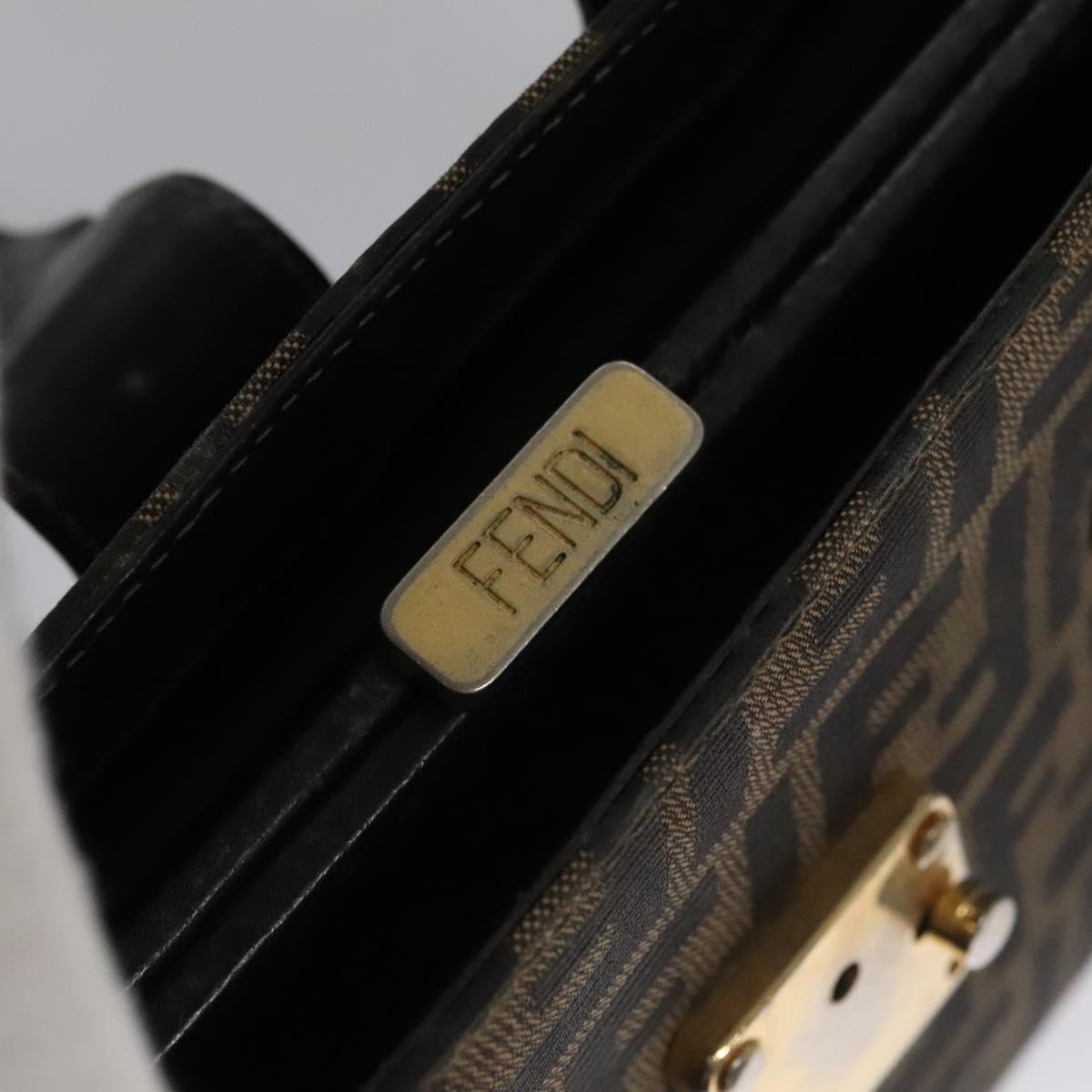 FENDI Zucca Canvas Hand Bag Brown 113221