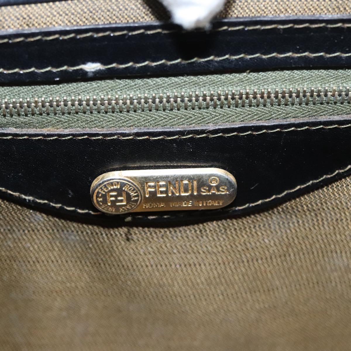 FENDI Zucca Canvas Hand Bag Brown 113221