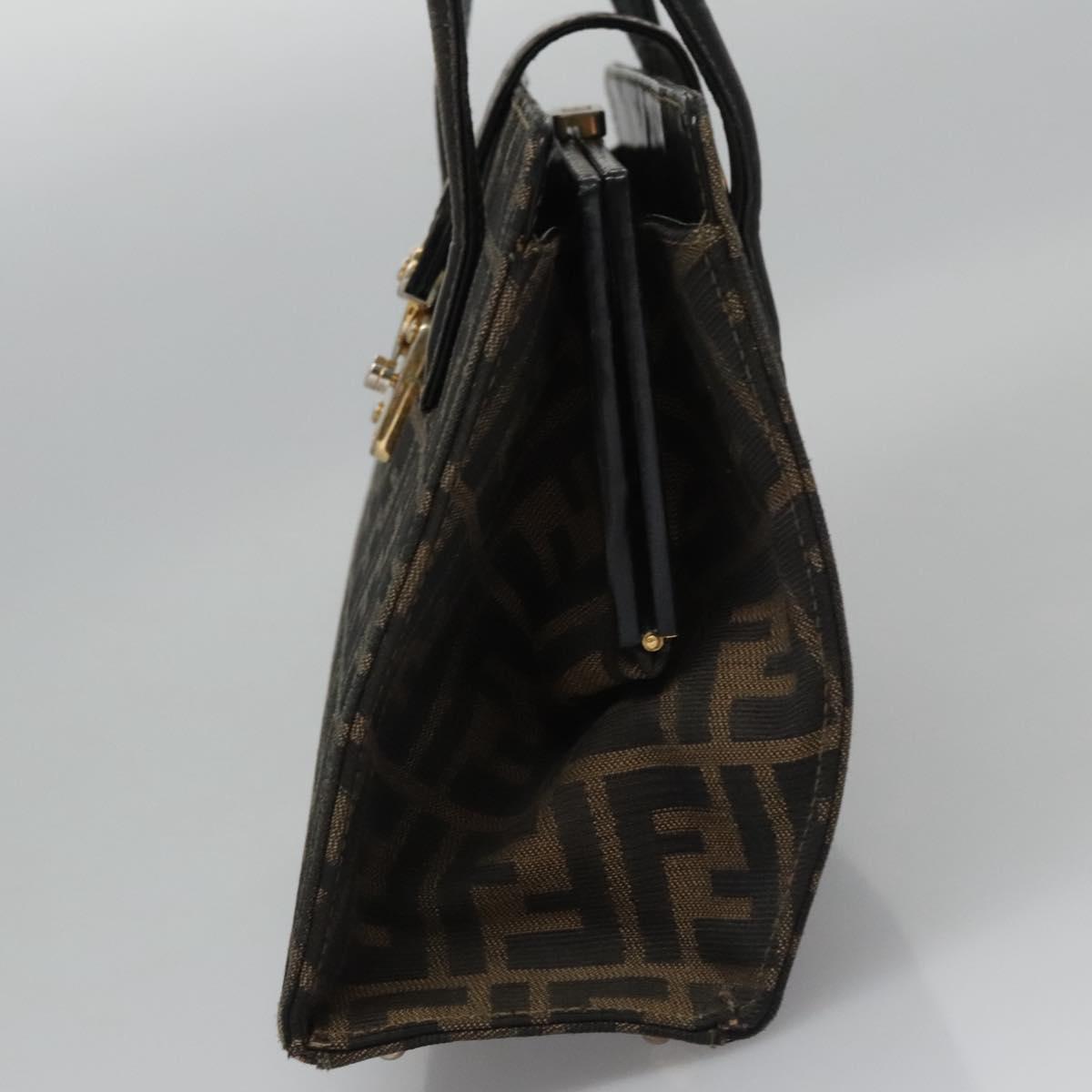 FENDI Zucca Canvas Hand Bag Brown 113221