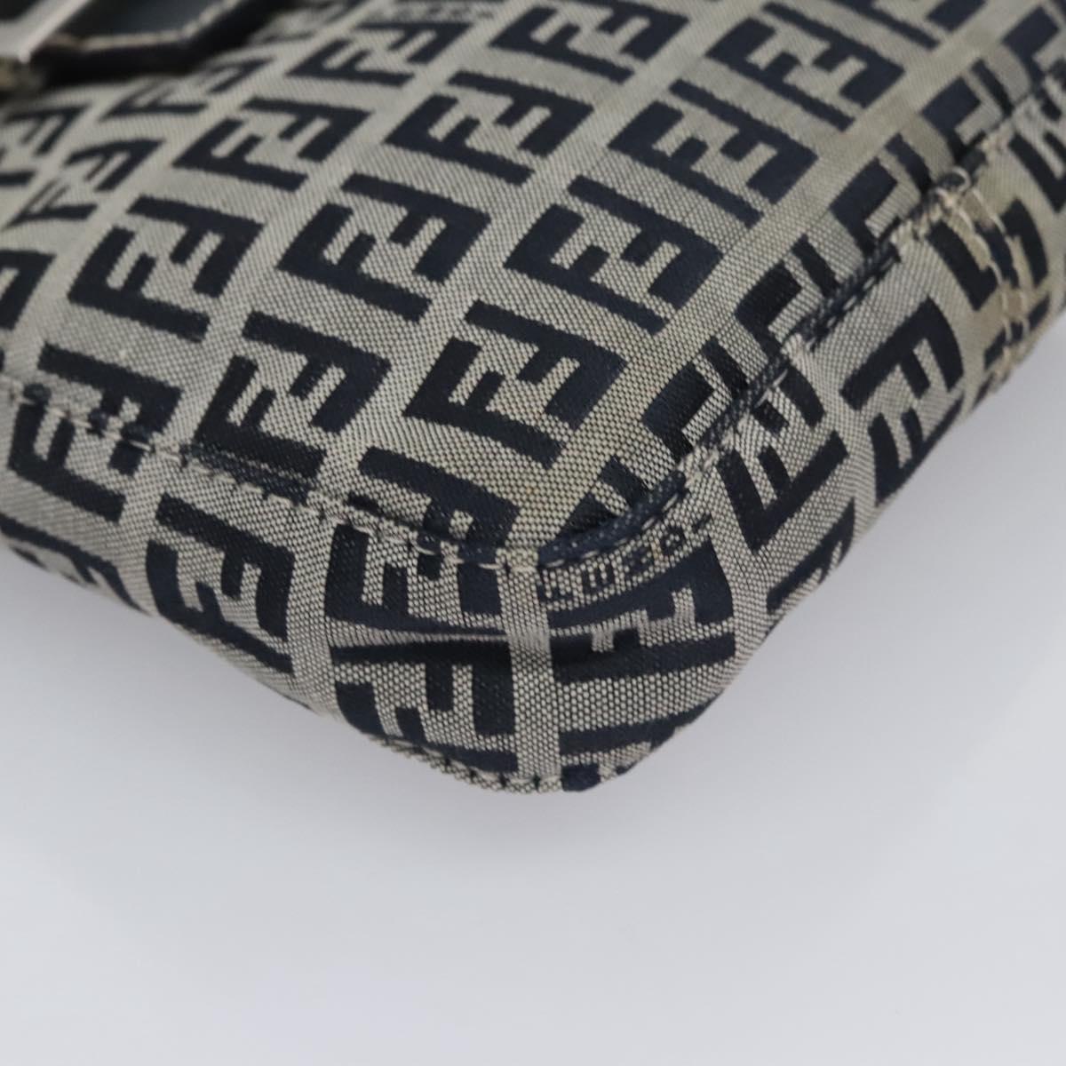 FENDI Zucchino Canvas Hand Bag Navy 113285