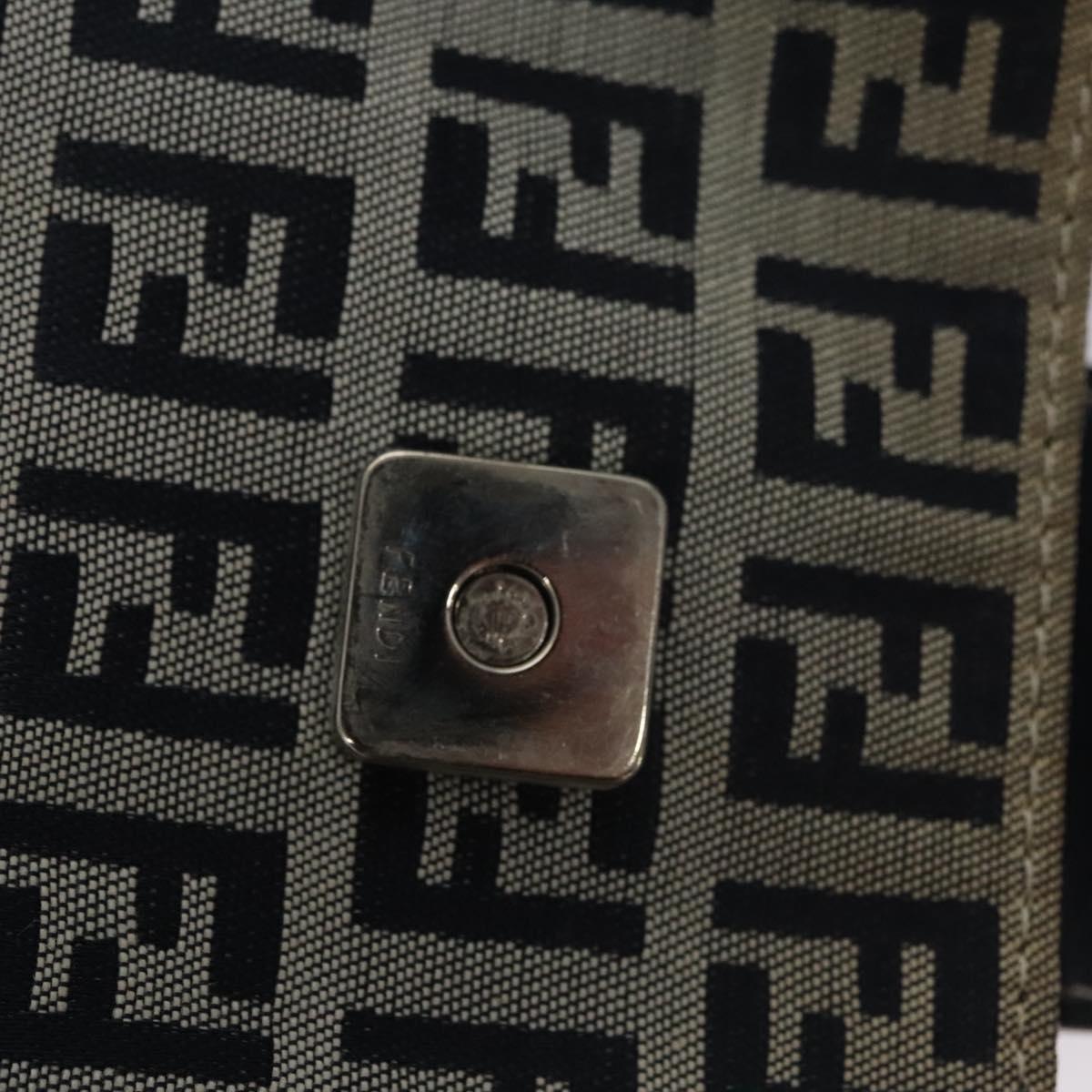 FENDI Zucchino Canvas Hand Bag Navy 113285