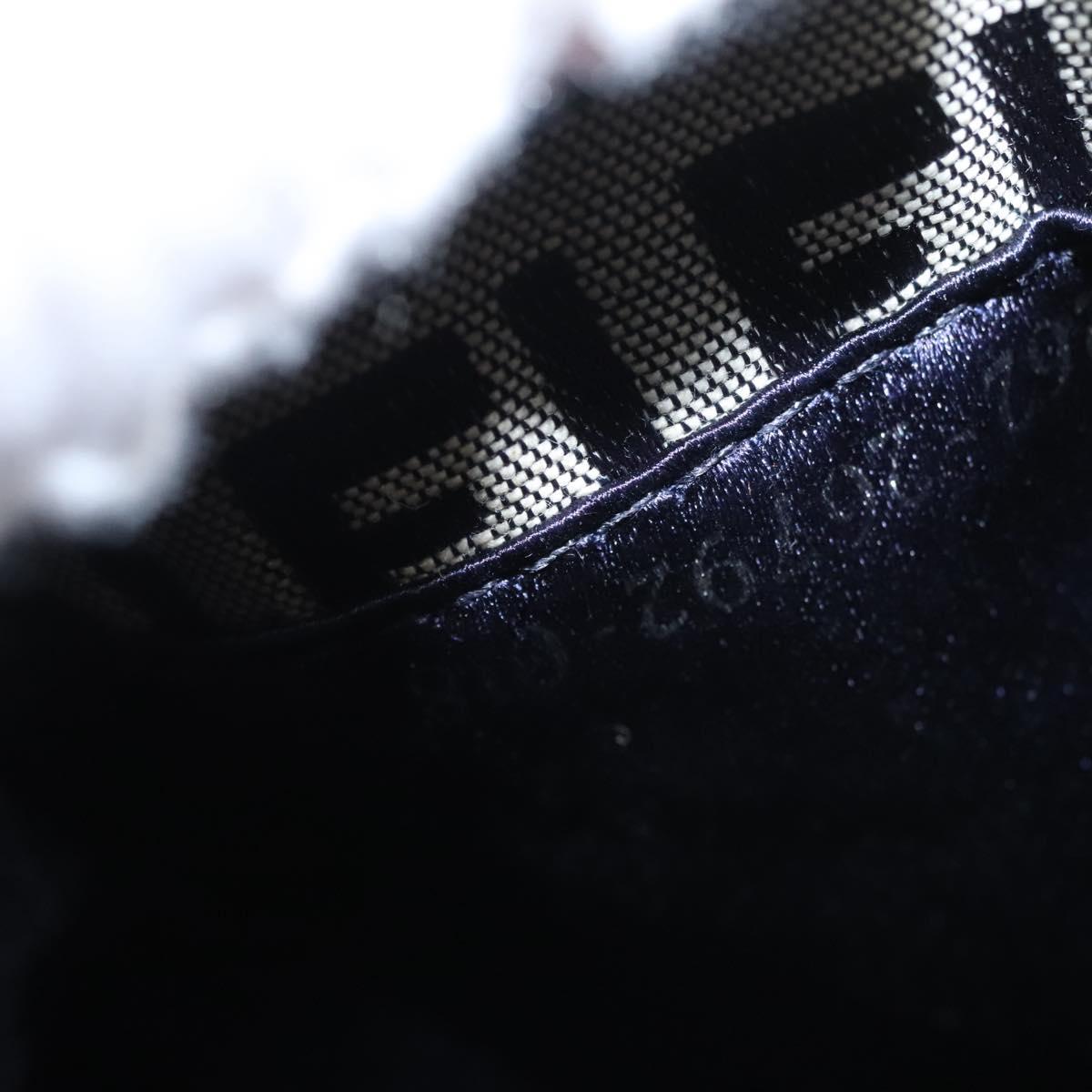 FENDI Zucchino Canvas Hand Bag Navy 113285