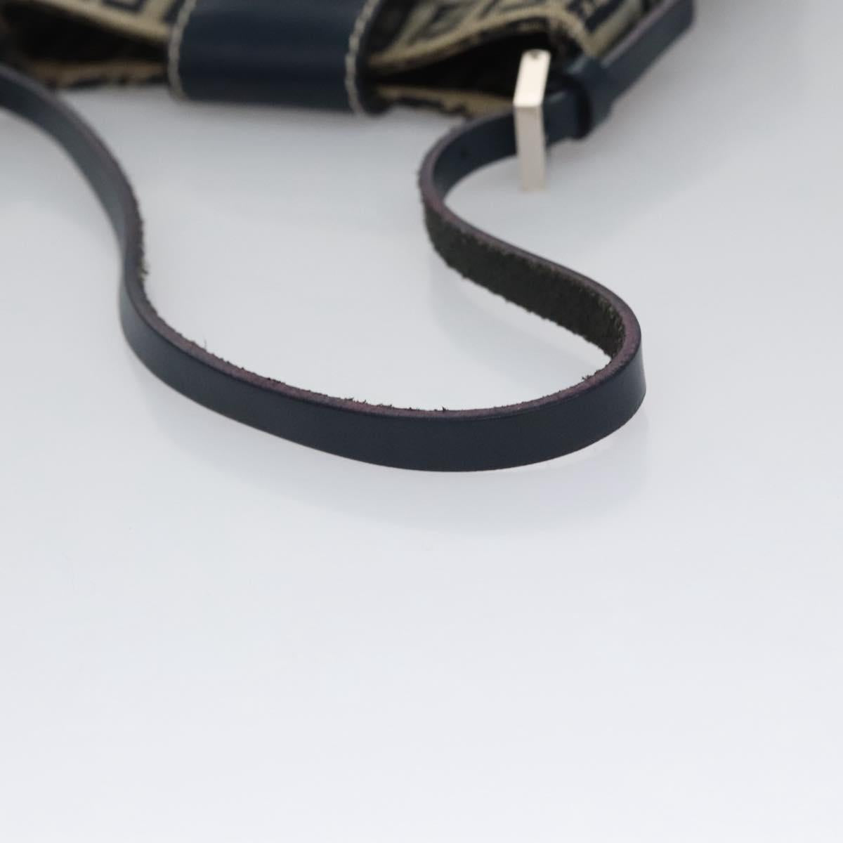 FENDI Zucchino Canvas Hand Bag Navy 113285