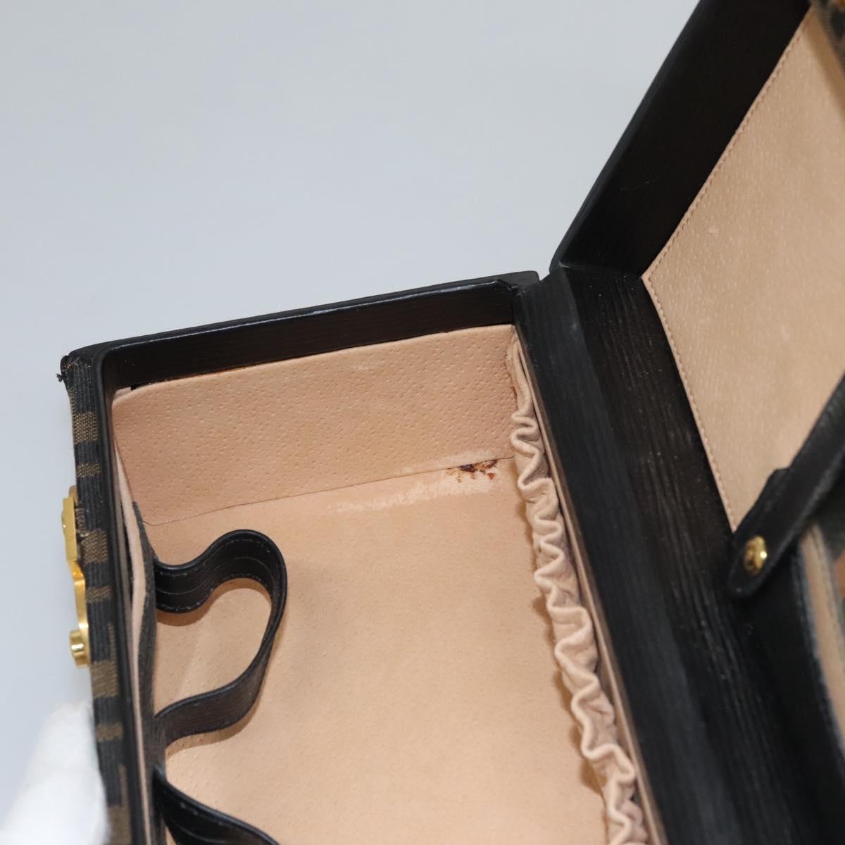 FENDI Zucca Canvas Hand Bag 2way Brown Black gold 113513