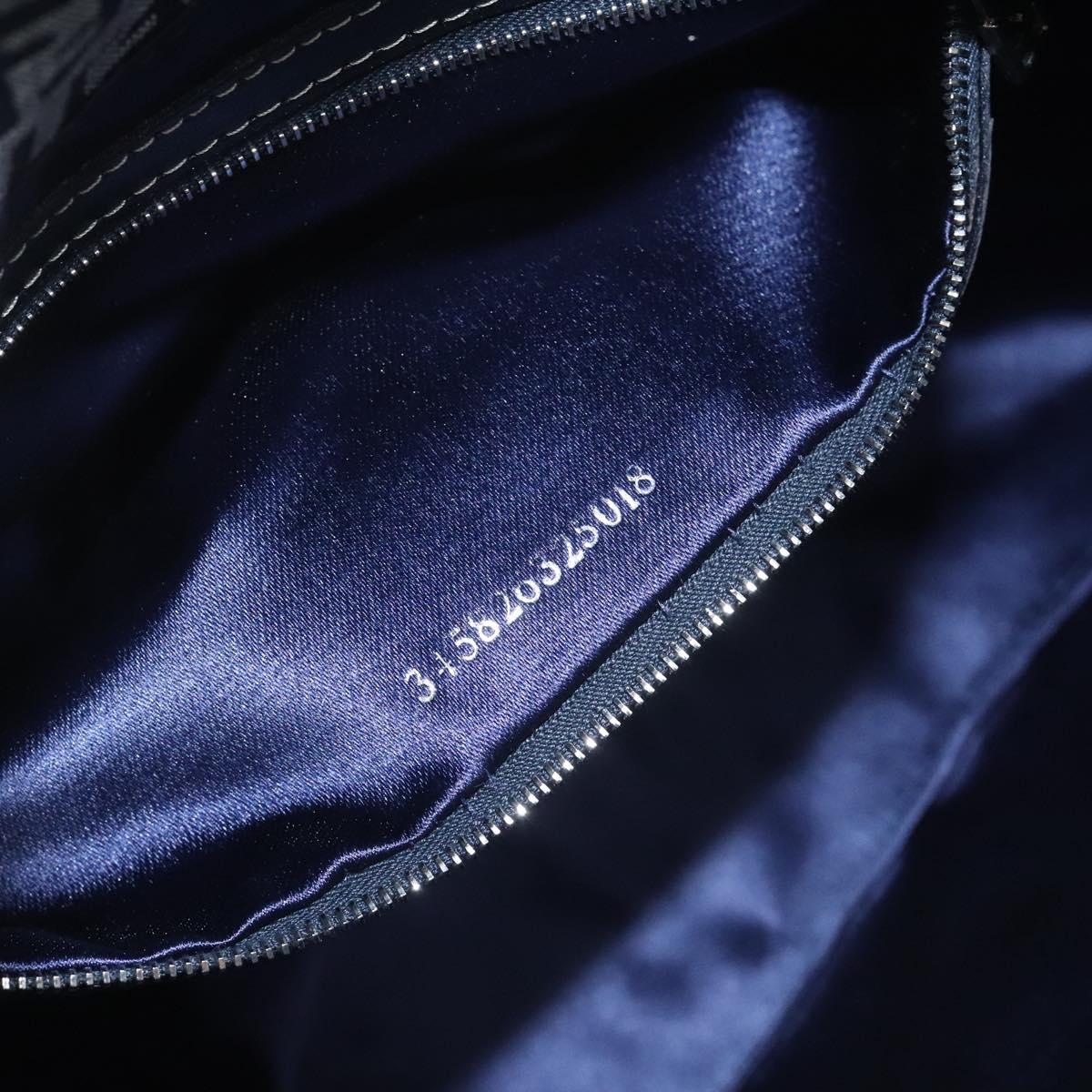 FENDI Zucchino Canvas Mamma Baguette Shoulder Bag Navy 113562