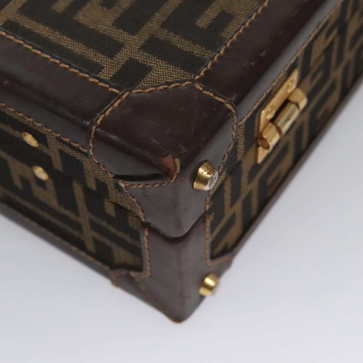 FENDI Attache case Zucca Canvas Trunk Black Brown 113581