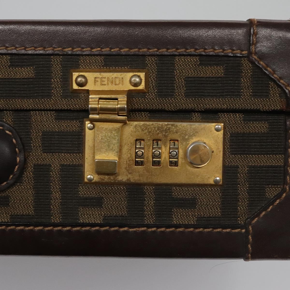 FENDI Attache case Zucca Canvas Trunk Black Brown 113581