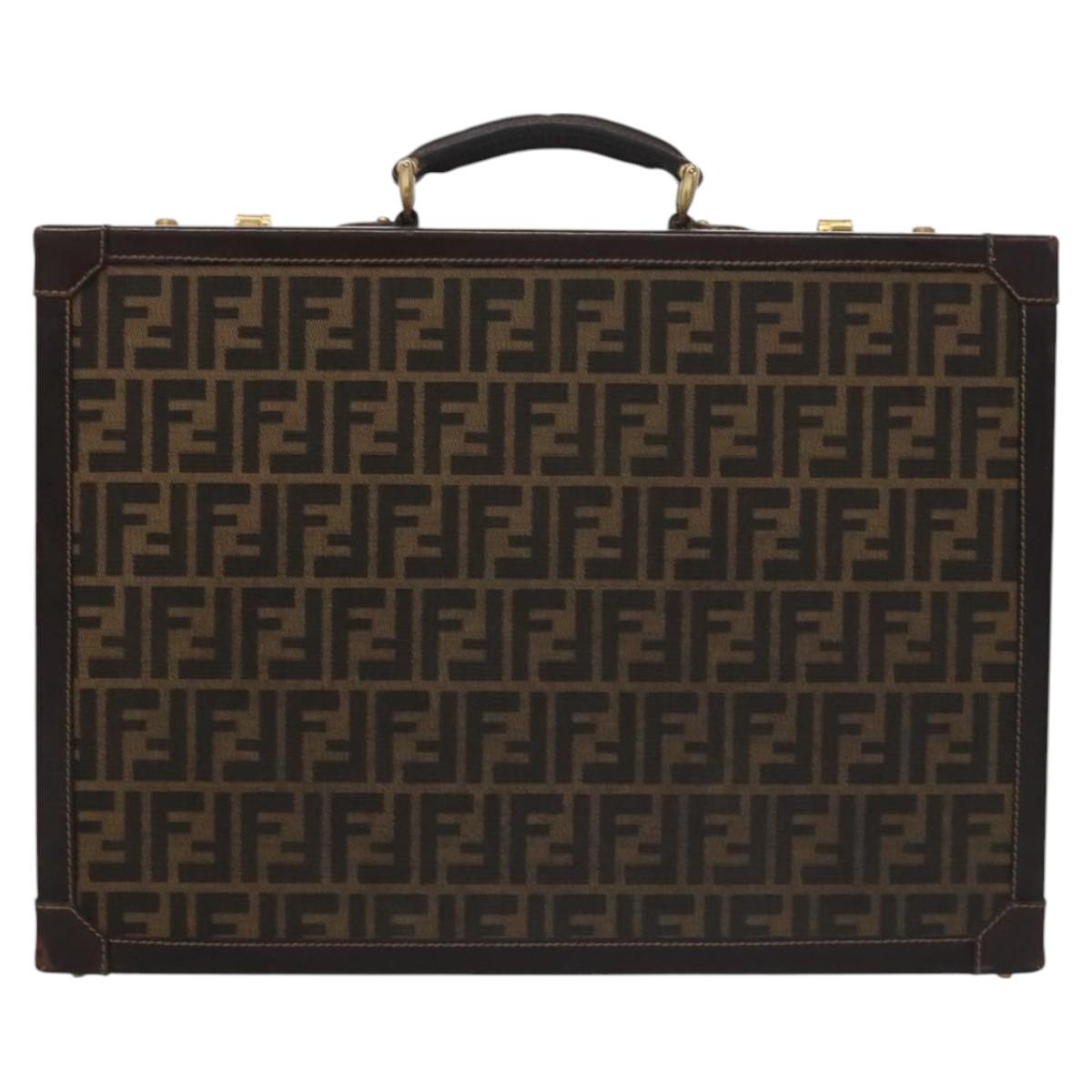 FENDI Attache case Zucca Canvas Trunk Black Brown 113581