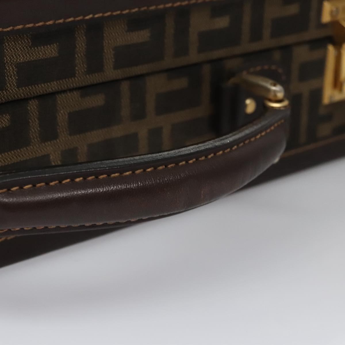 FENDI Attache case Zucca Canvas Trunk Black Brown 113581