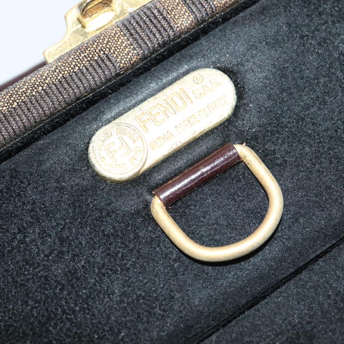 FENDI Zucca Canvas Trunk Jewelry Case Jewelry Box Black Brown 113789S