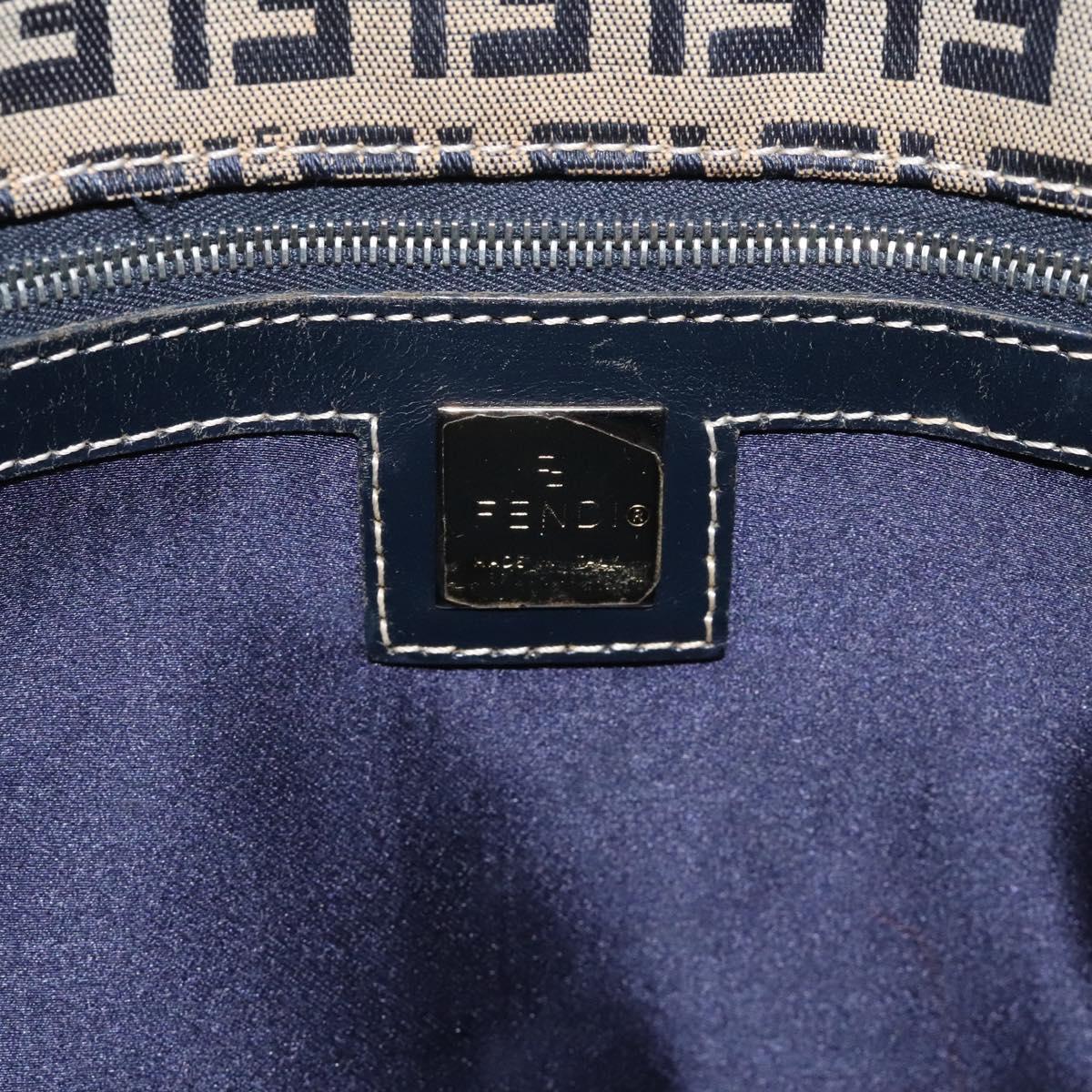FENDI Zucchino Canvas Tote Bag Navy 114388