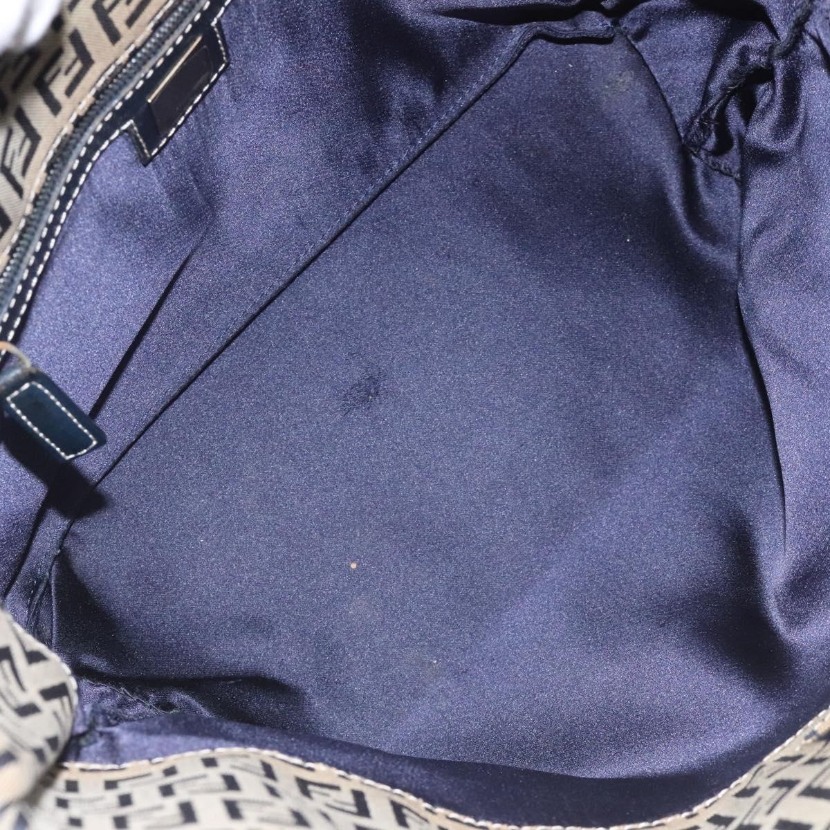 FENDI Zucchino Canvas Tote Bag Navy 114388