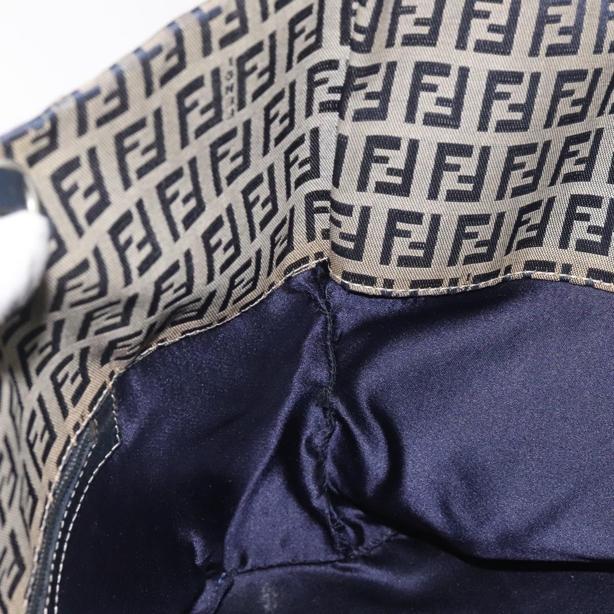 FENDI Zucchino Canvas Tote Bag Navy 114388