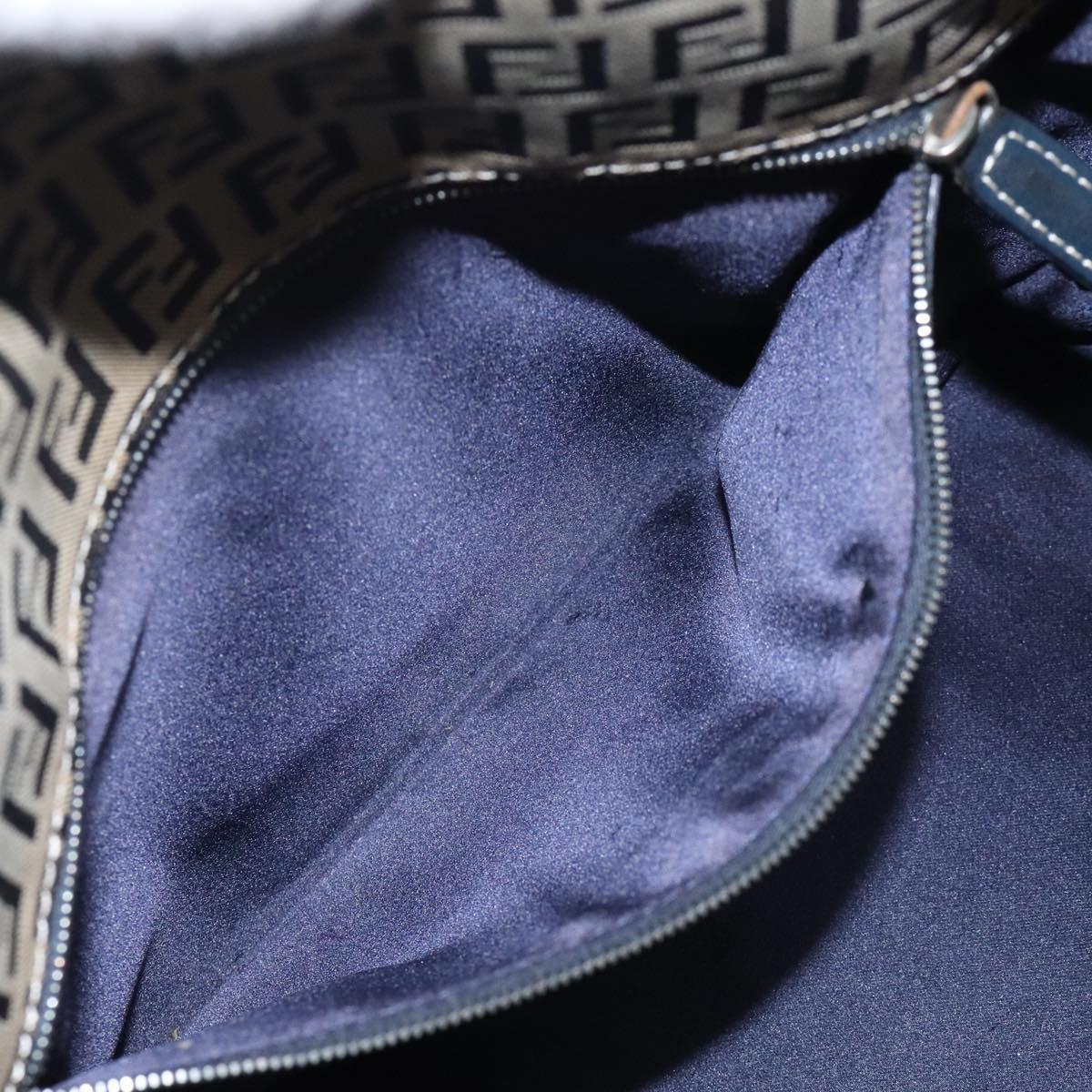 FENDI Zucchino Canvas Tote Bag Navy 114388