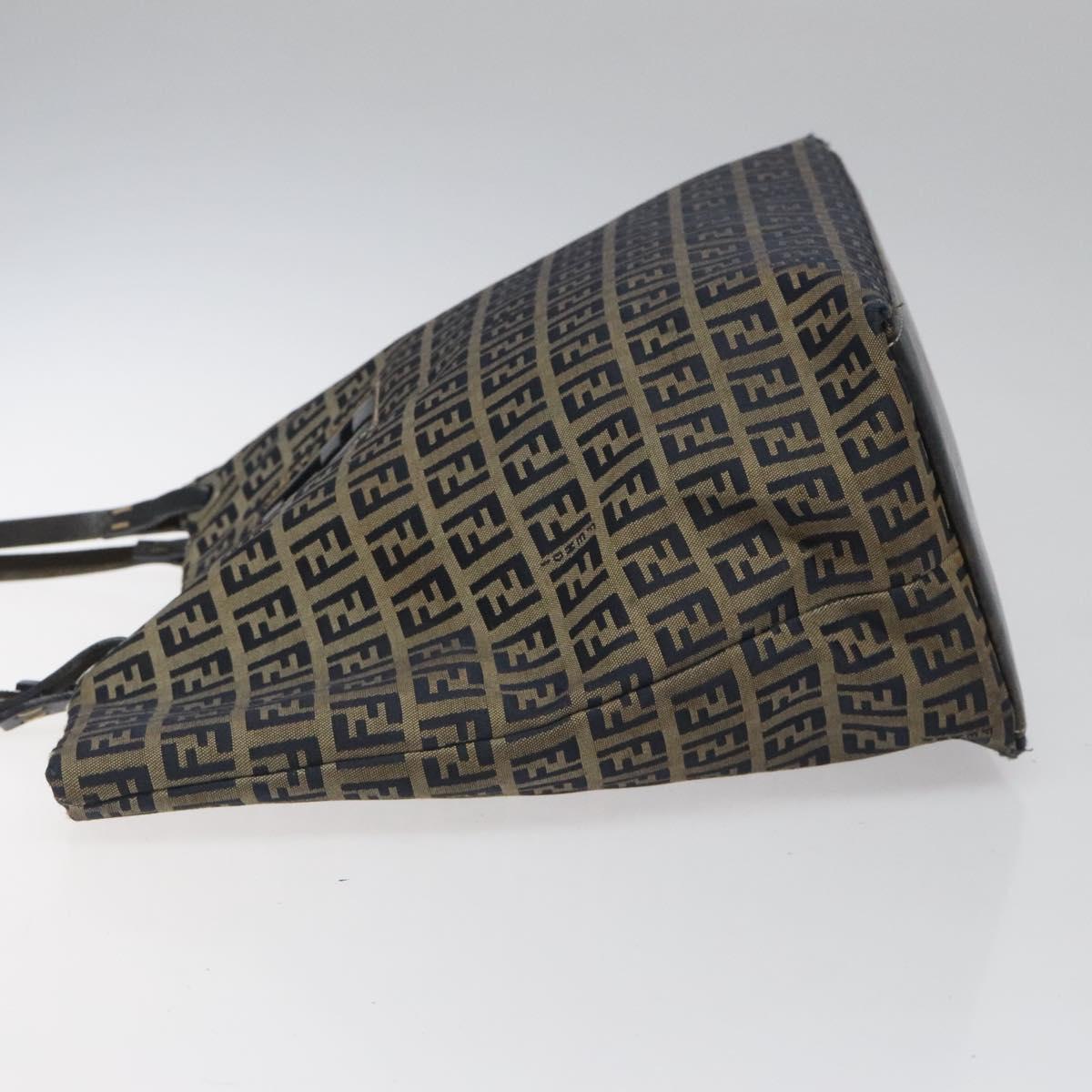 FENDI Zucchino Canvas Tote Bag Navy 114388