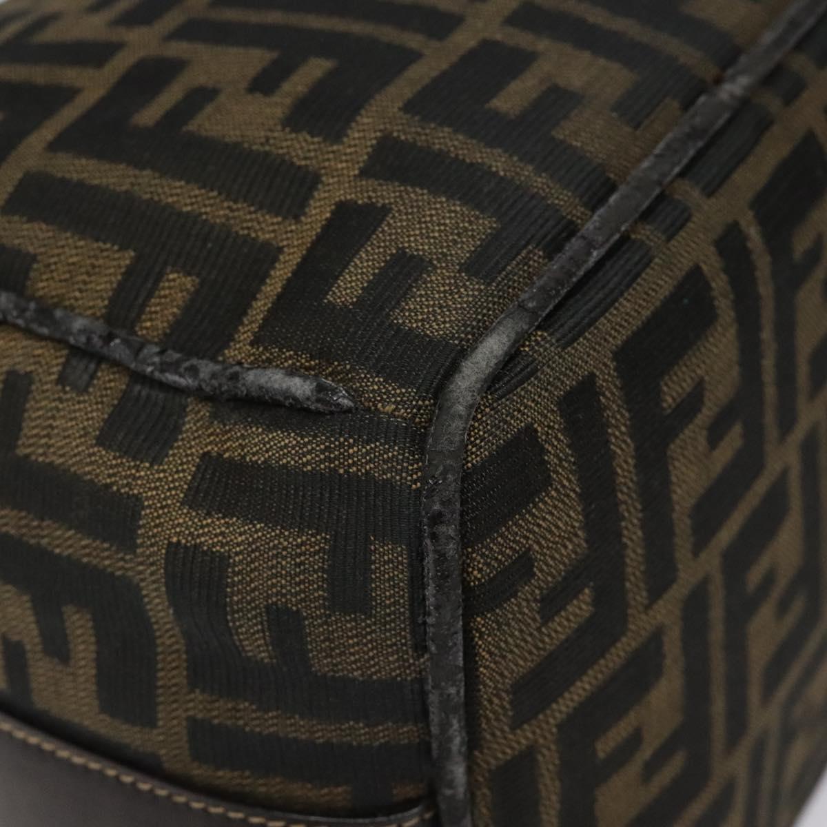FENDI Zucca Canvas Vanity Pouch Brown Black 114452