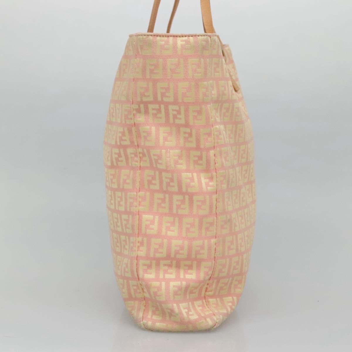 FENDI Zucchino Canvas Tote Bag Pink 115728