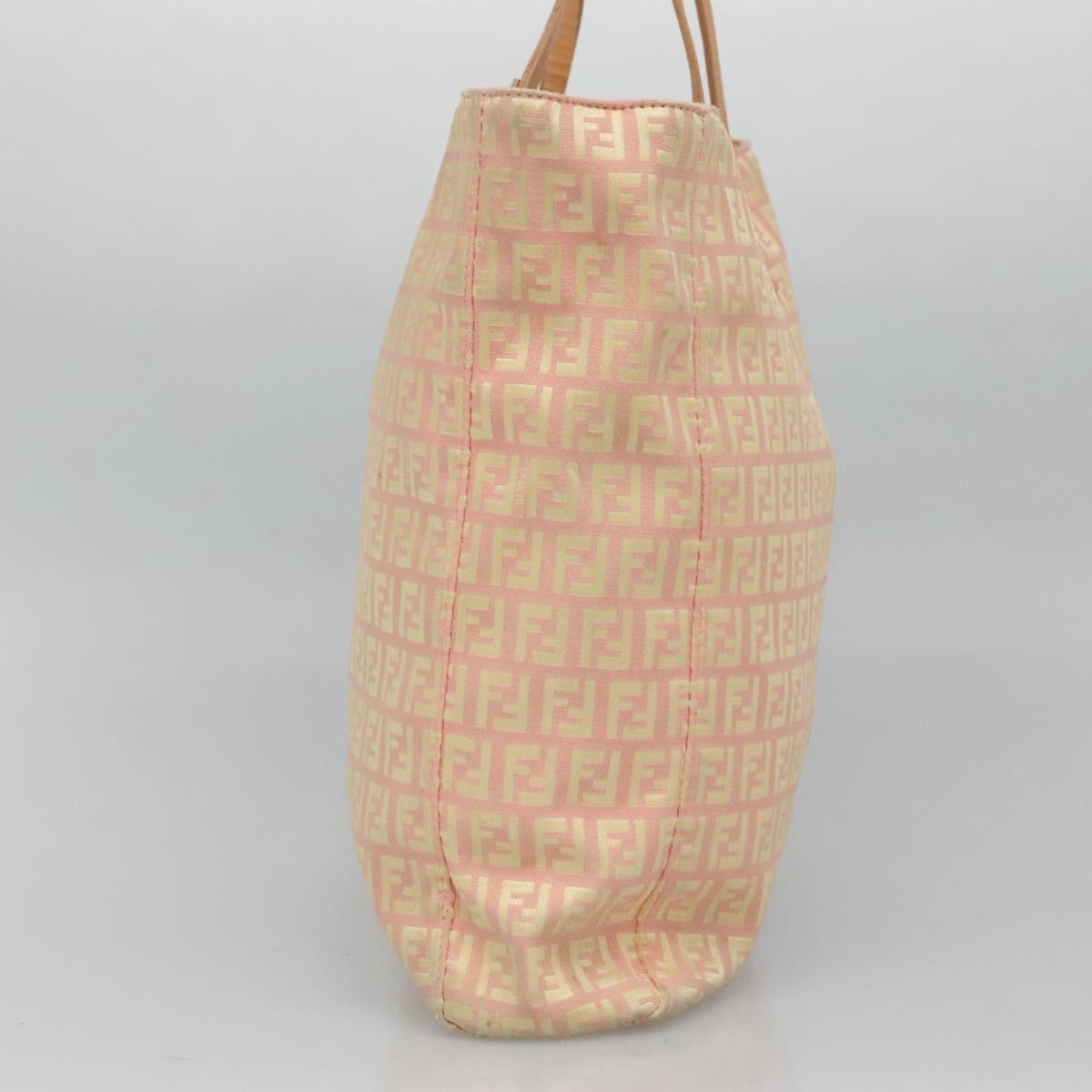 FENDI Zucchino Canvas Tote Bag Pink 115728