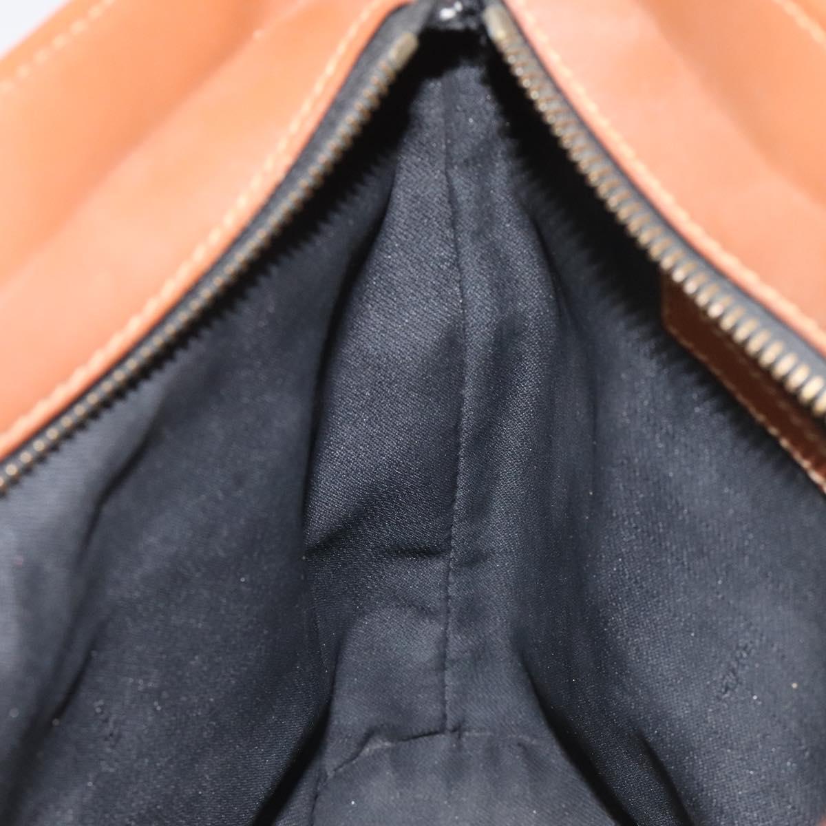 FENDI Pecan Canvas Shoulder Bag Brown Black 115751