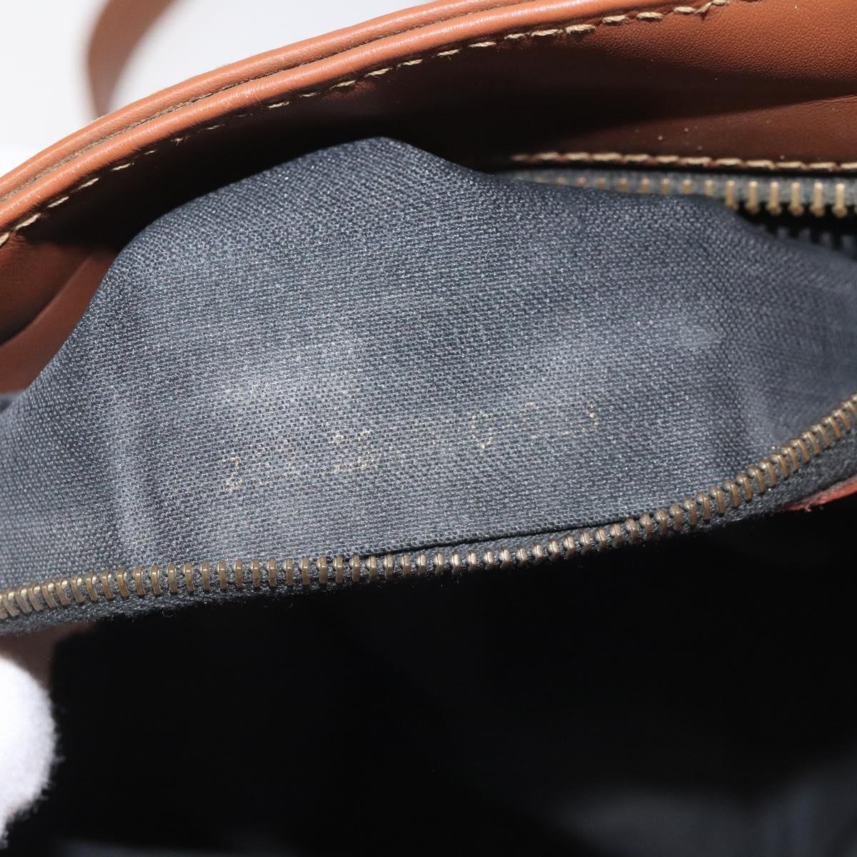 FENDI Pecan Canvas Shoulder Bag Brown Black 115751