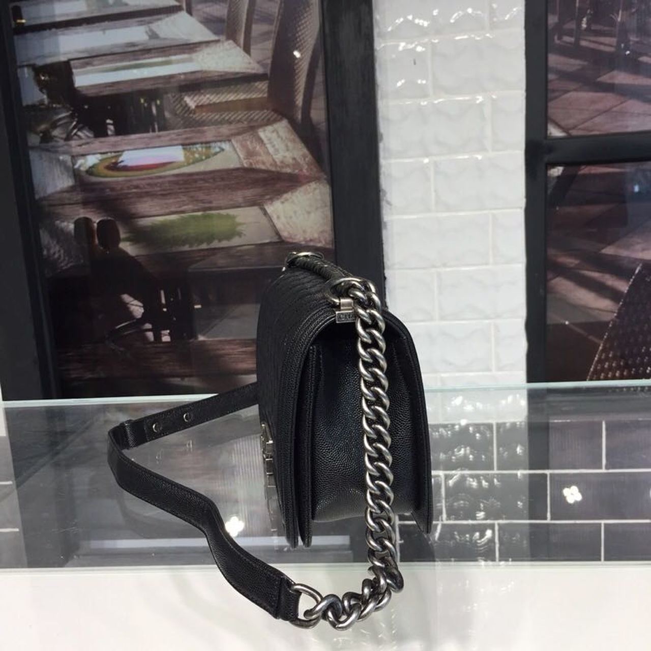 CHL Boy Handbag Silver Hardware Black For Women Handbags, Shoulder And Crossbody Bags 9.8in/25cm A67086
